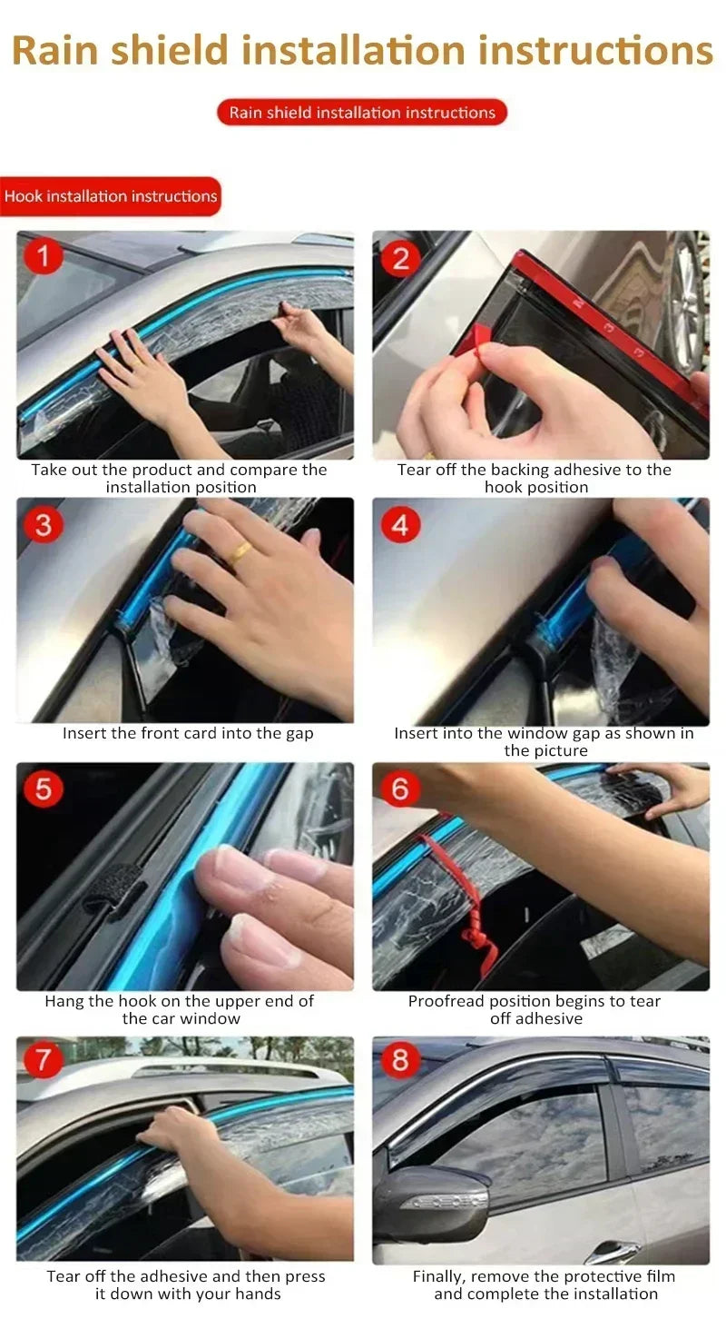 4pcs Car Window Visors For Polar Stone 01 Polarstone 01 ROX 2023 2024 2025 2026 2027 Waterproof Rain Guard Deflector Accessories