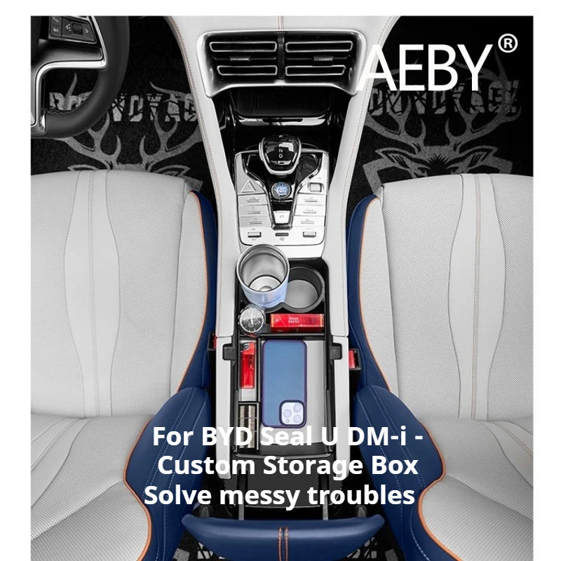 AEBY For BYD Seal U DM-i 2020 2021 2022 Car Center Console Storage Box Cup Holder  Organizer Tray Anti-Dust Interior Accessories