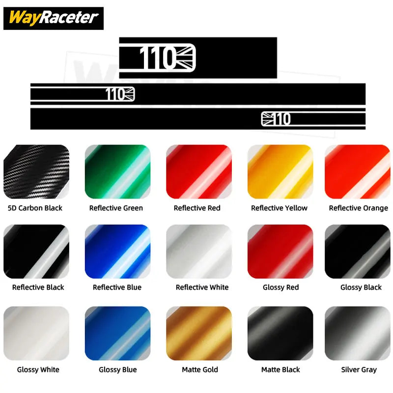 3 Pcs/Set Door Side Stripes Sticker Union Jack Hood Bonnet Decal For Land Rover Defender L663 110 2025 2024 2023 2020 Accessorie