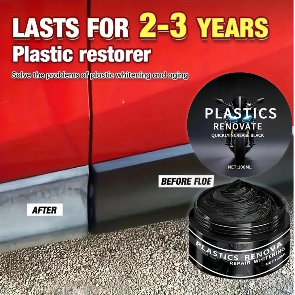 Car Plastic Restorer Auto Interior Panel Renewal Wax Coating Leather Plastic Rubber Repair Auto Reconditioning Cream Care