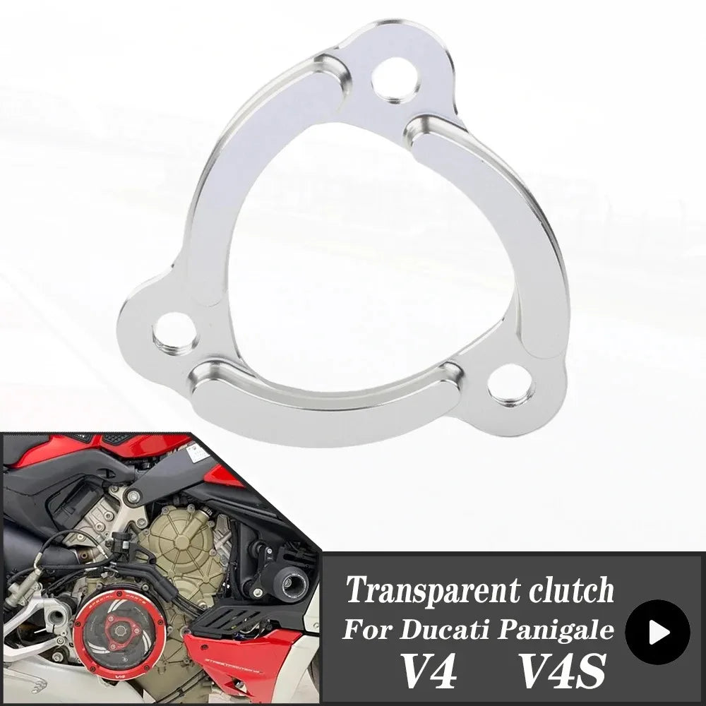 For DUCATI Panigale V4 1100 2018-2023 V4S 18-23 Clutch Transparent Engine Side Protection Cover Refitted Aluminum