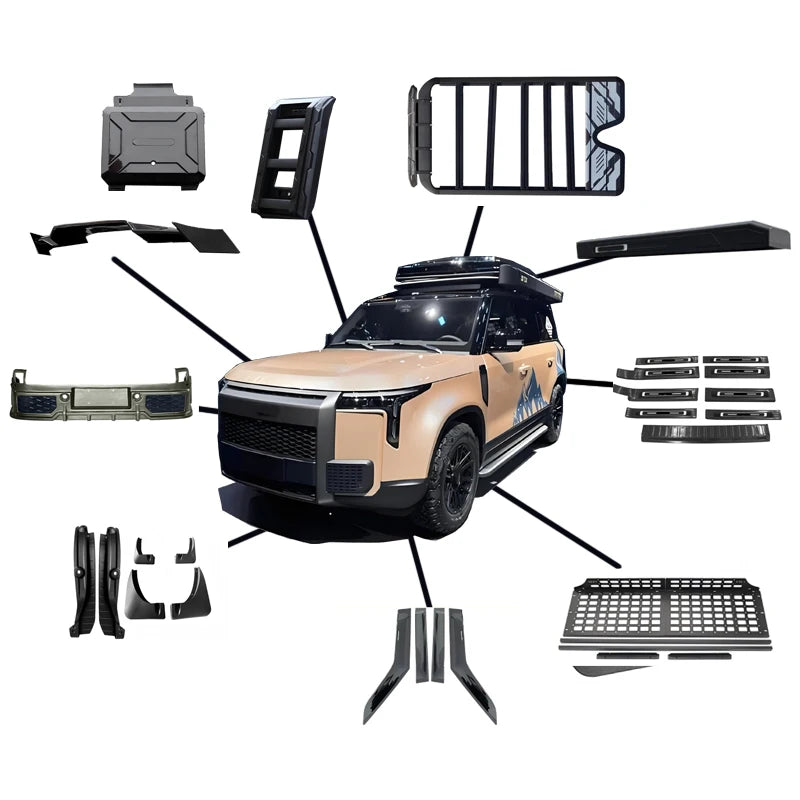 For Rox01 Automotive Outdoor Off-Road Accessories Roof Rack Fender Liner Car Spotlight Ladder Grille For Rox 01 Car Accessories
