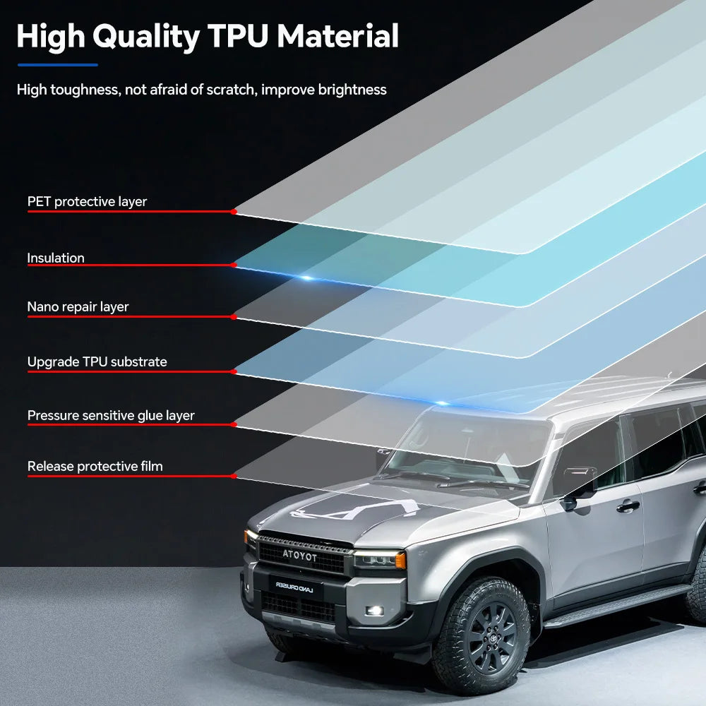 9Mil TPU Anti-scratch For Toyota Land Cruiser J250 LC250 Prado 2024 2025 Car Paint Protection Film Pre-cut Clear PPF Invisible