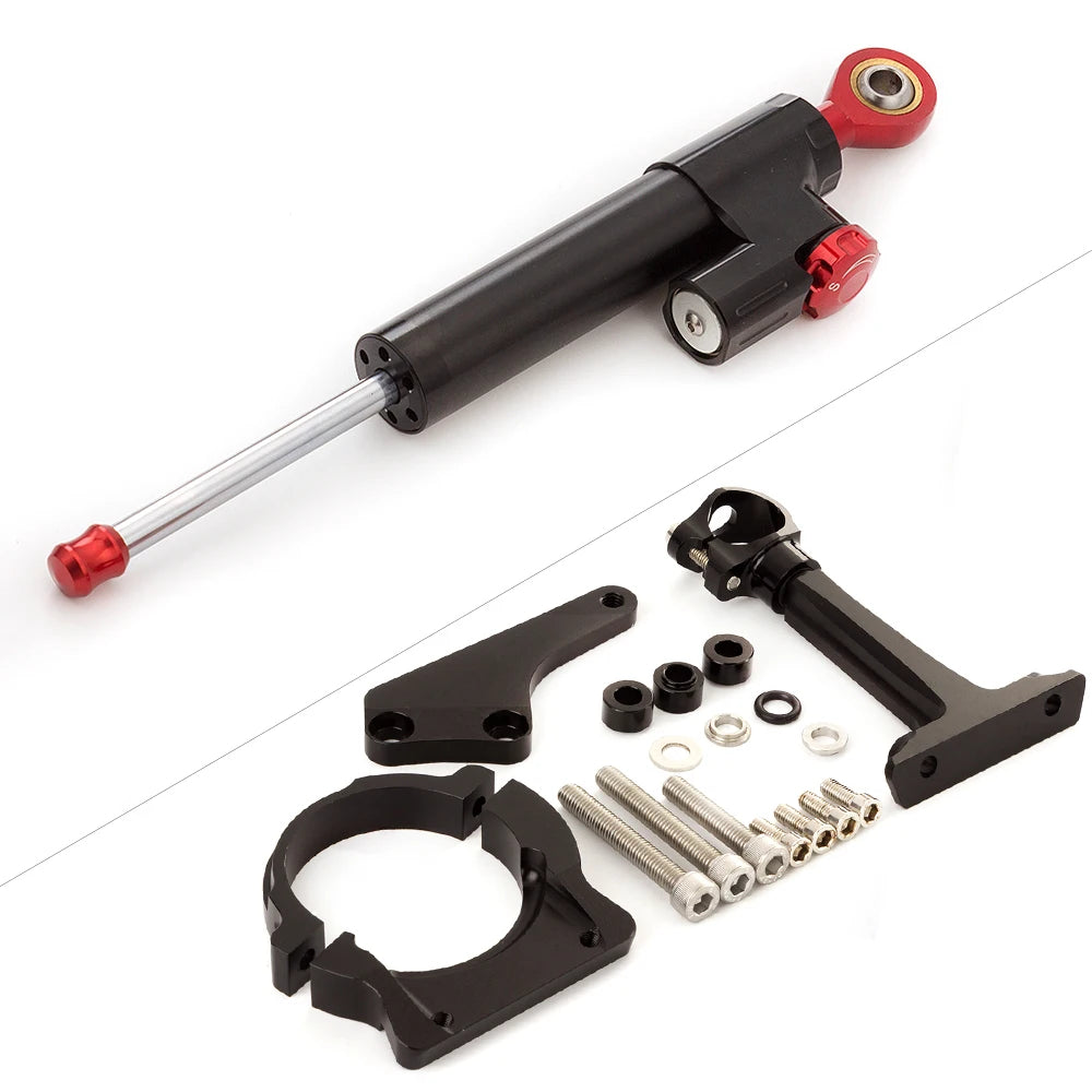 For Kawasaki ER6N ER6F Ninja 650R 2006-2008 Motorcycle Aluminum Steering Damper  2007Stabilize Bracket Support Mounting Kit