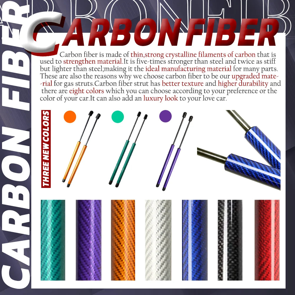 for Toyota 4Runner N180 Hilux Surf SW4 Front Bonnet Hood Modify Gas Struts Carbon Fiber Spring Damper Lift Support Absorber
