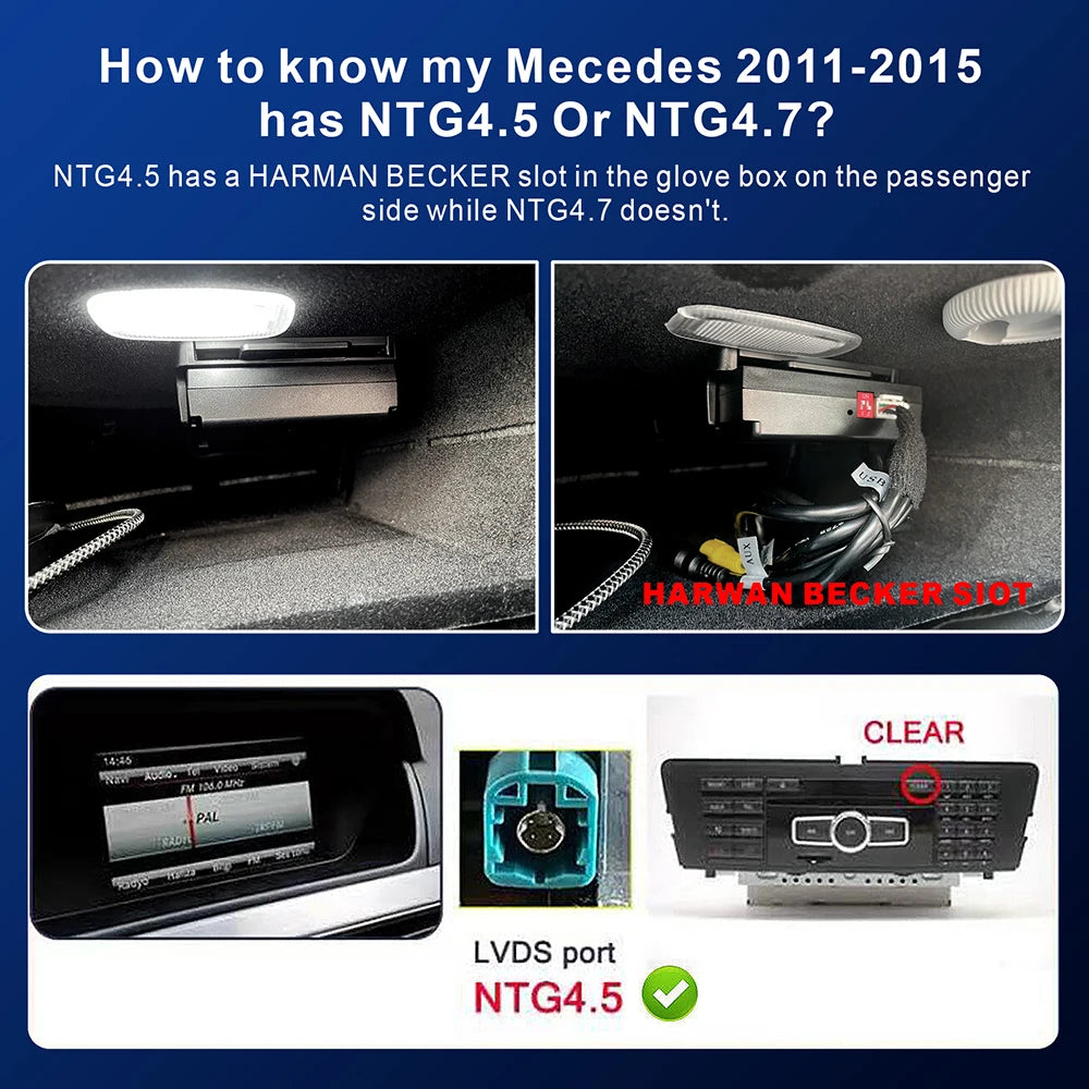 Upgrade Wireless Carplay Suitable For Mercedes Benz A B C E CLA GLA GLK ML Sprinter NTG4.5 Becker Module Android Auto Navigation