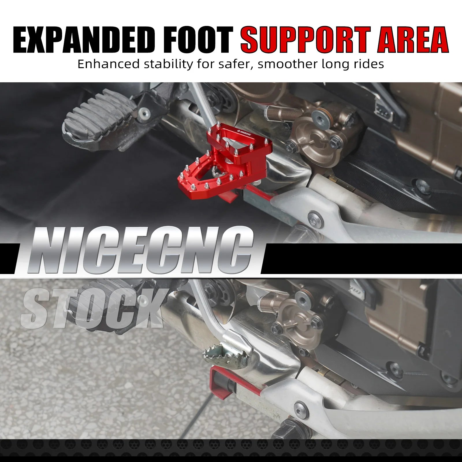NICECNC Rear Brake Lever Pedal Enlarge Extension For Honda CRF1000L Africa Twin/Adventure Sports CRF1100L Africa Twin Adventure