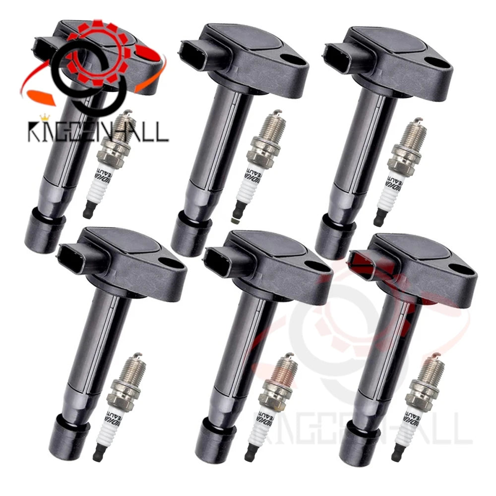 6pcs Ignition Coil and Iridium Spark Plug For Accord 3.0L 1999-2008 Acura TL 30520RJAA01 High-quality automotive parts