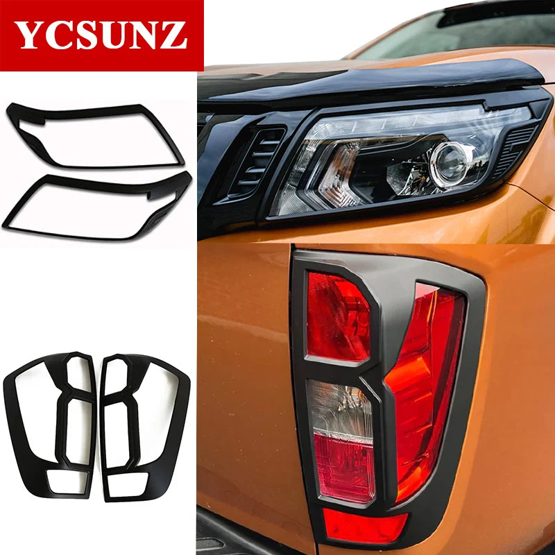 Head Tail Light Cover Trim For Nissan Navara Np300 D23 2014 2015 2016 2017 2018 2019 2020 Double Cabin Car Accessories