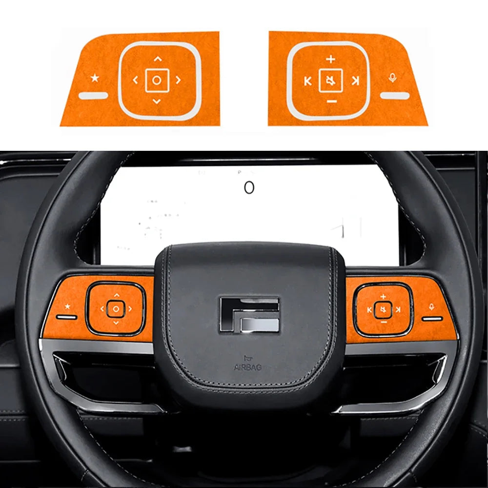 Wheel Button Panel Suede Panels Interior Modification Accessories For BAIC JISHI Rox 01 Polestone 01 2023 2024 2025 Steering