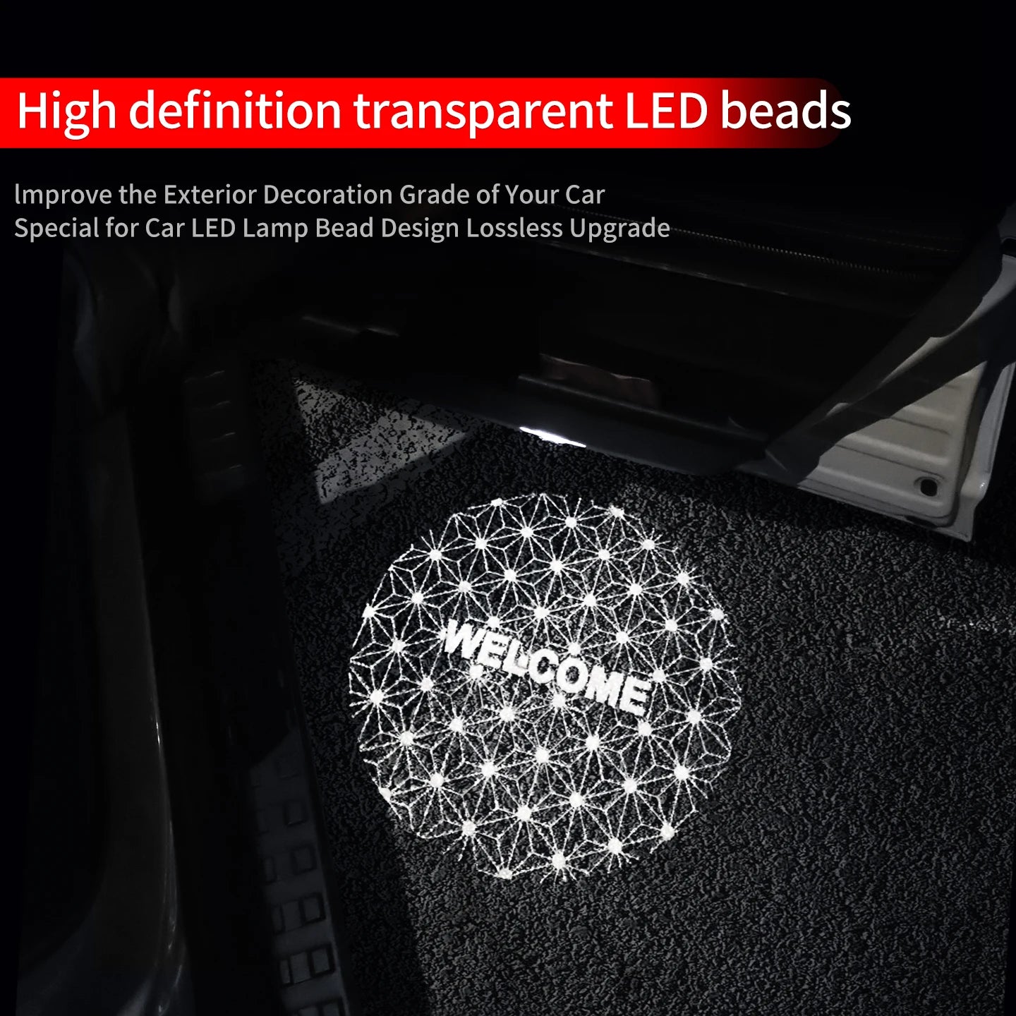 إضاءة ترحيبية مزدوجة اللون بباب سيارة تويوتا لاند كروزر 300 لعام 2022-2026 جهاز عرض LED ترحيبي لـ LC300 من إكسسوارات السيارة الخارجية
