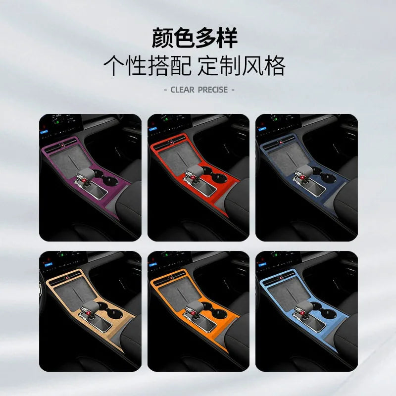For Polestones ROX 01 Alcantara Center Console Panel Decorative Stickers
