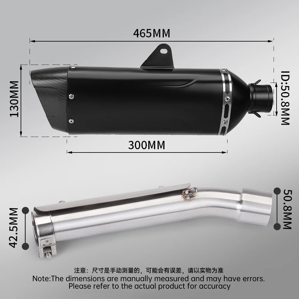 Slip-On Exhaust Muffler With Mid Link Pipe For Yamaha Tenere 700 T700s 2019-2025 Motorcycle Escape Syste