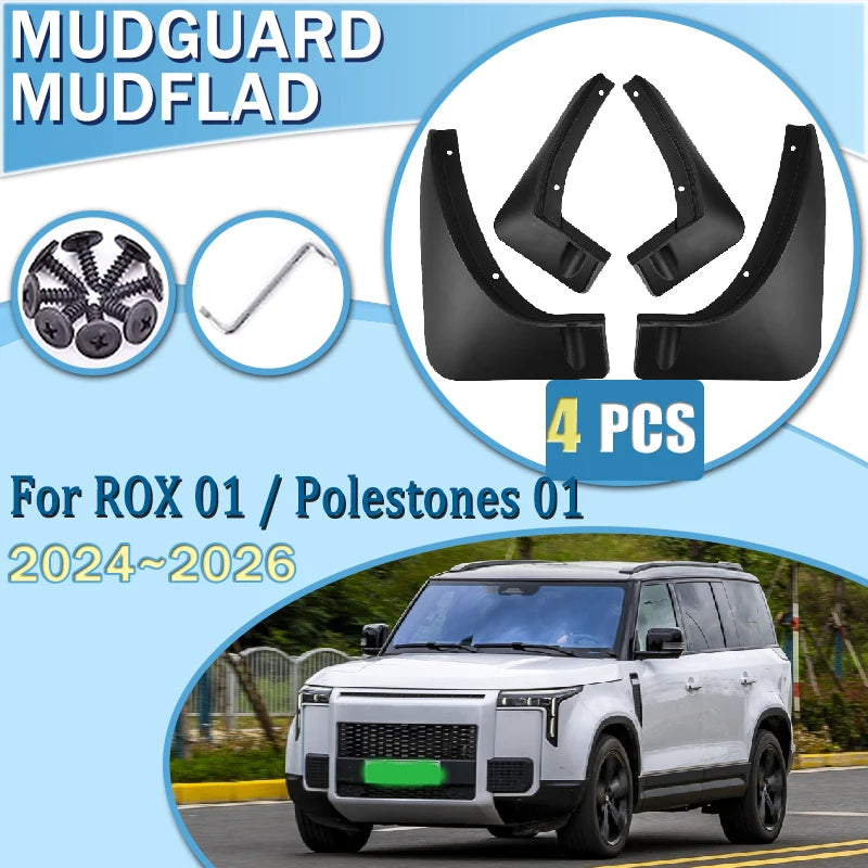 Car Mudflaps Splash Mud 4PCS For ROX 01 Polestones 01 2024 2025 2026 Front Rear Wheels Mudguards Guard Flaps Auto Accessories