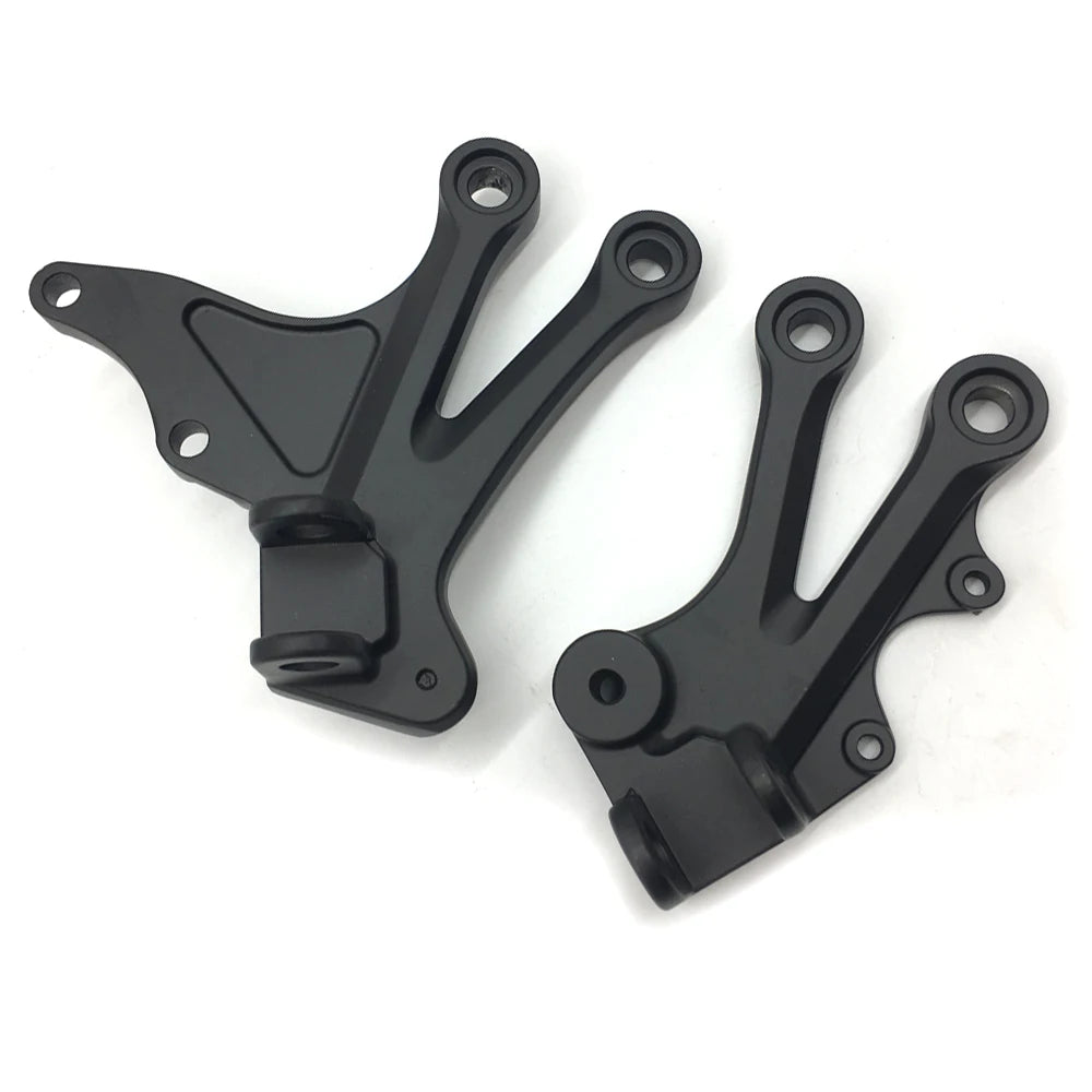 Motorcycle Black Front Rider Foot Pegs Footrest Bracket Fit For Kawasaki Ninja ZX10R 2004-2005
