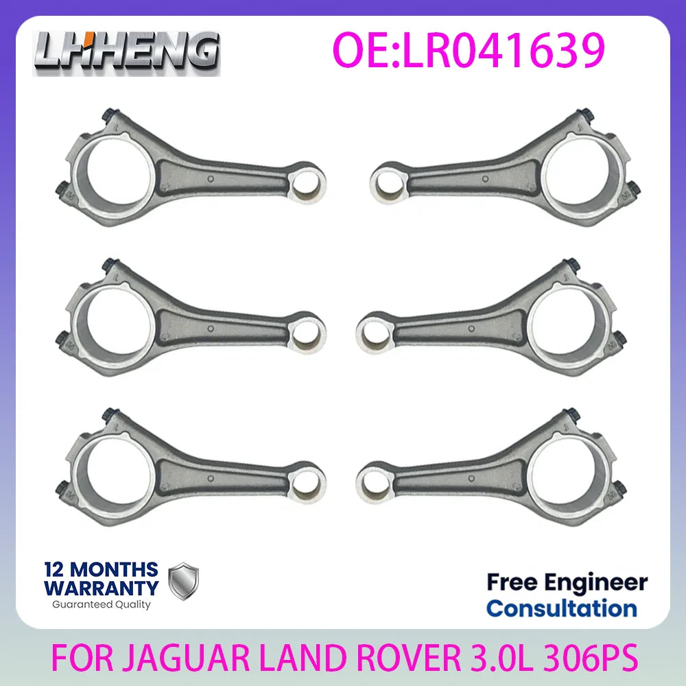 306PS Engine Connecting Con Rod New Set 3.0L 3.0 L T L6 GAS FOR JAGUAR LAND ROVER 2012-2021 LR041639LG F-PACE XE XF XJ DISCOVERY