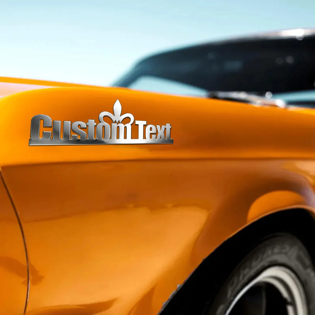 Classic Font Chic Crown Metal Car Styling Body Side Stickers Customization Logo Badge Emblem Motorbike Waterproof Accessories