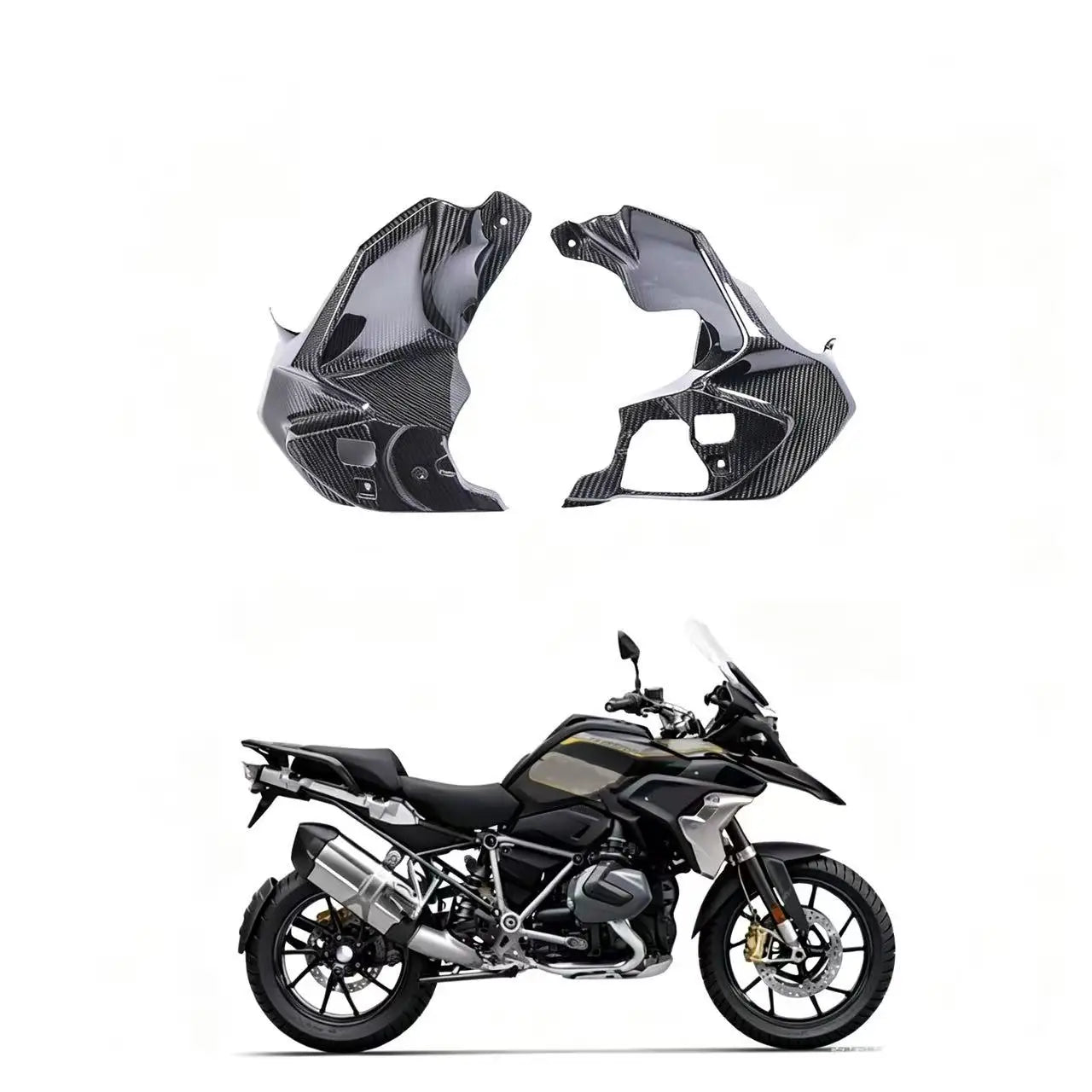 مناسب لـ BMW R1200GS 1250 GS Waterbird دراجة نارية معدلة من ألياف الكربون غطاء أمامي واقيات طين بدواسات 