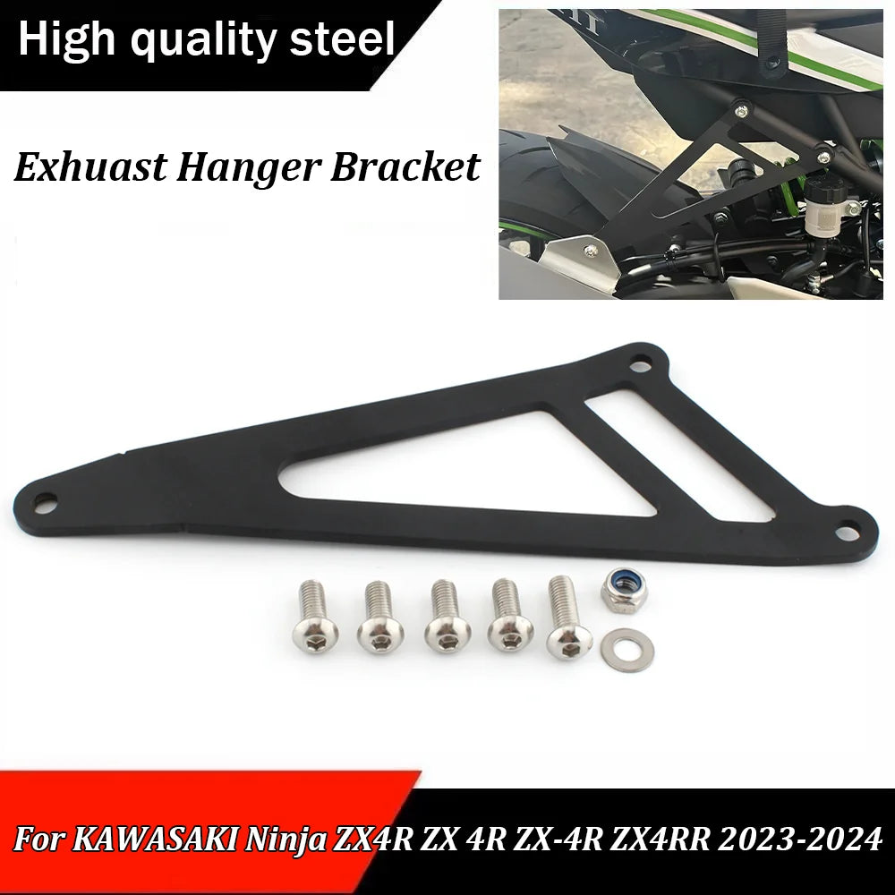 1PCS Motorcycle Aluminum Exhaust Hanger Bracket Accessories Muffler Support For KAWASAKI Ninja ZX4R ZX 4R ZX-4R ZX4RR 2023-2026