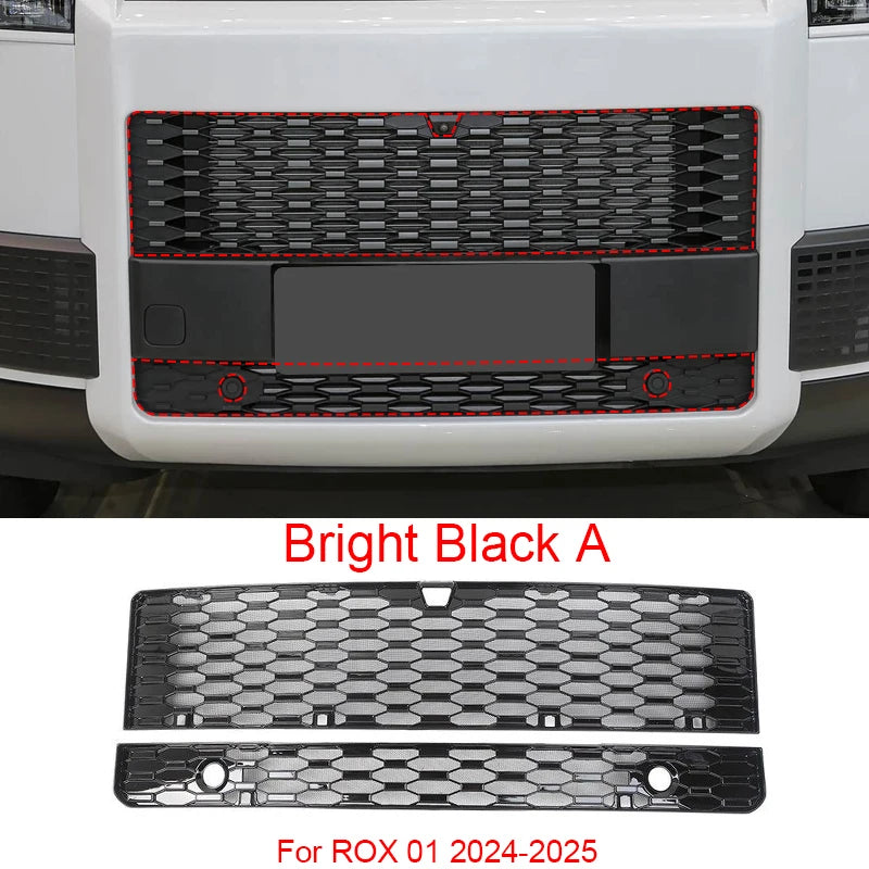 Car Replace Front Upper Lower Grille  Buckle Insect Proof Net For ROX 01 ADAMAS 2024-Present Bumper Center Intake Grille Cover