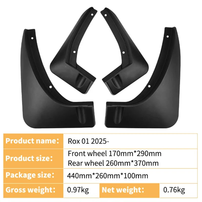 4 Pieces Mud Flaps Mudflap Front Rear Fender For Polestones Rox 01 2023 2024 2025 Anti-splash Mudguards Guard Splash Car Wheels