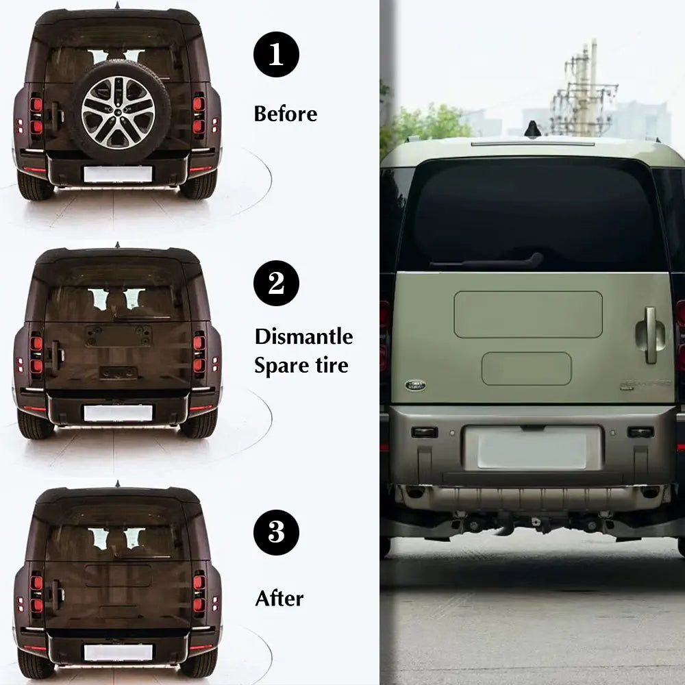 Car Rear Spare Wheel Tire Delete Plate For Land Rover Defender 2020-2023 90 110 Protective Cover Car Trunk Tailgate Decoration
