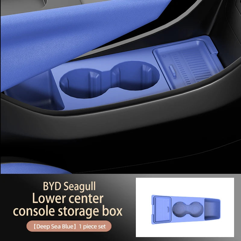 2026 For BYD Dolphin Mini Atto 1 Dolphin Surf Center Console Below Storage Box Central Control Organizer Mat Interior Silicone