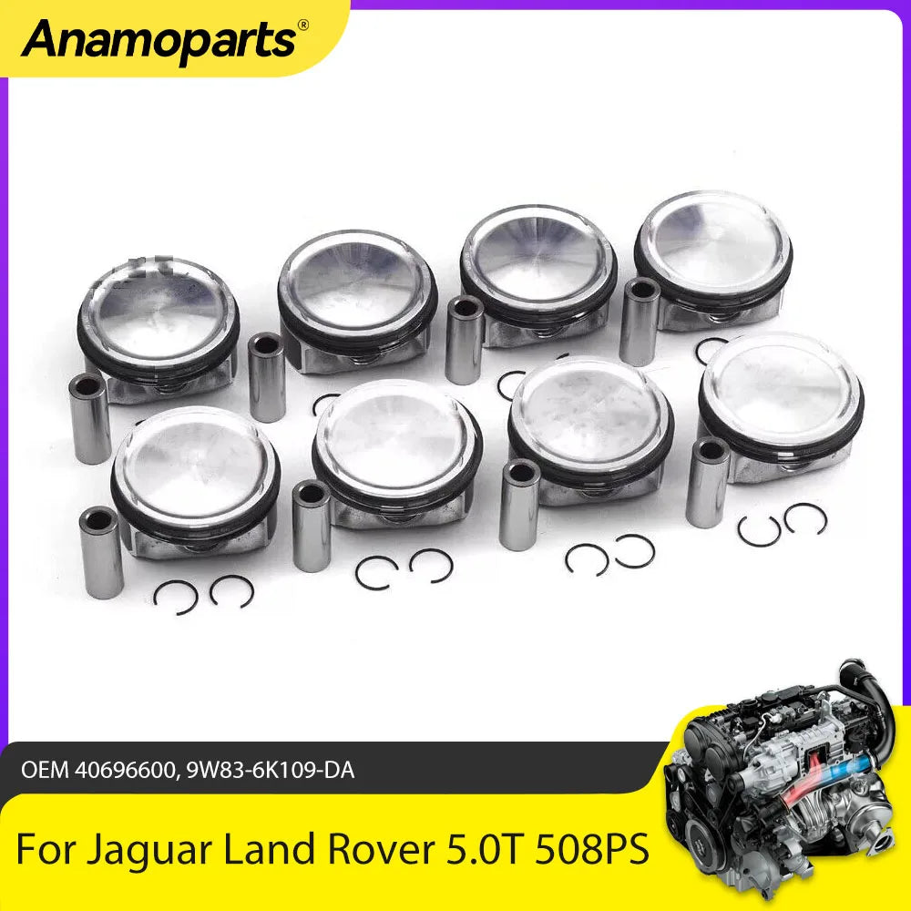 Engine Parts Pistons With Rings Set Fit 5.0 L 508PS V8 Gas For Land Rover Range Sport Velar Jaguar XF 5.0L Supercharged SC AJ133