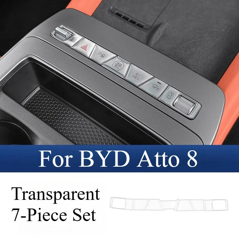 Epoxy Protective Film for BYD Atto 8, Central Control Button Interior Decoration Accessories