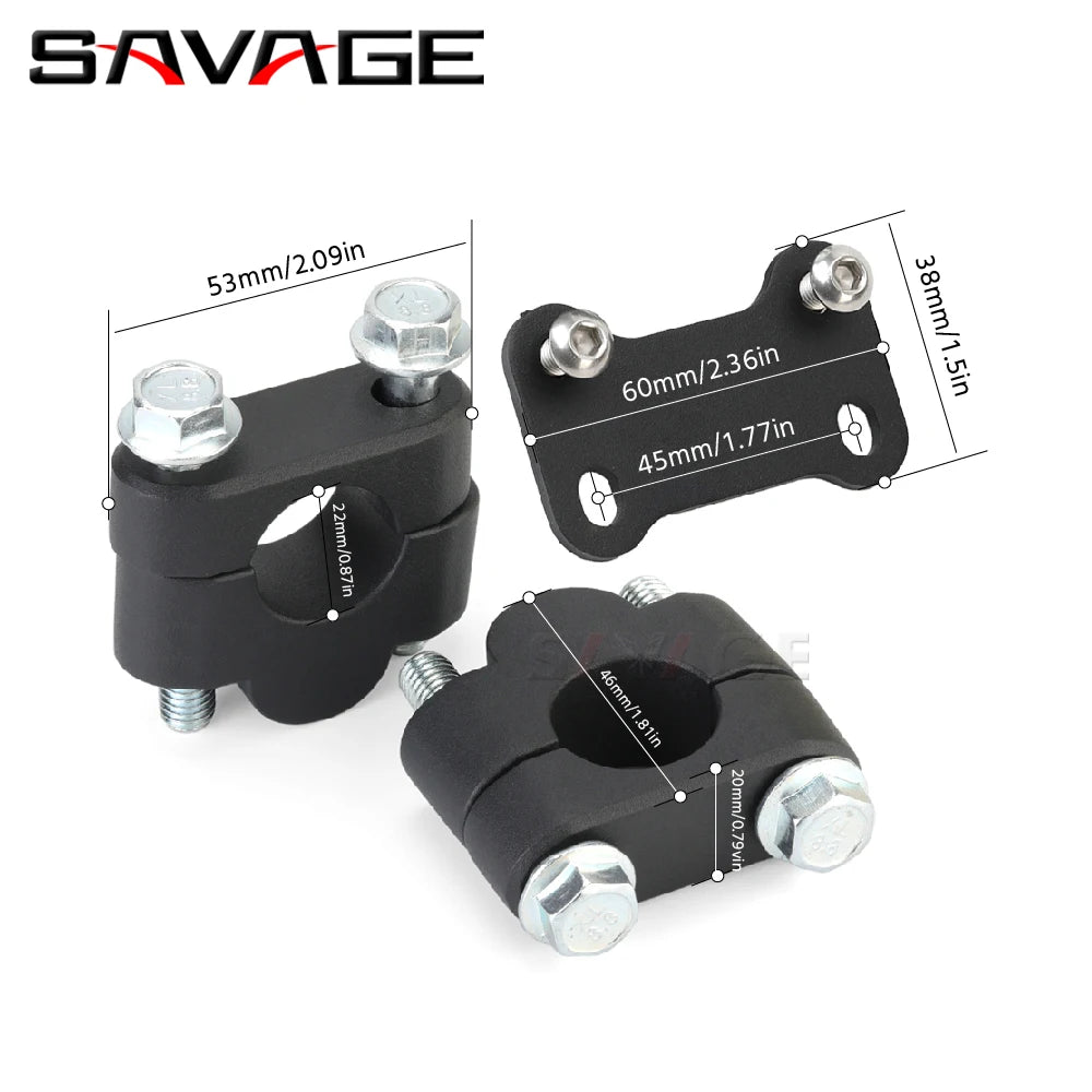 MT07 FZ07 Handlebar Riser Adapter For YAMAHA MT-07 FZ-07 MT FZ 07 2014-2020 Motorcycle Accessories Handle Bar Mount Clamp Risers