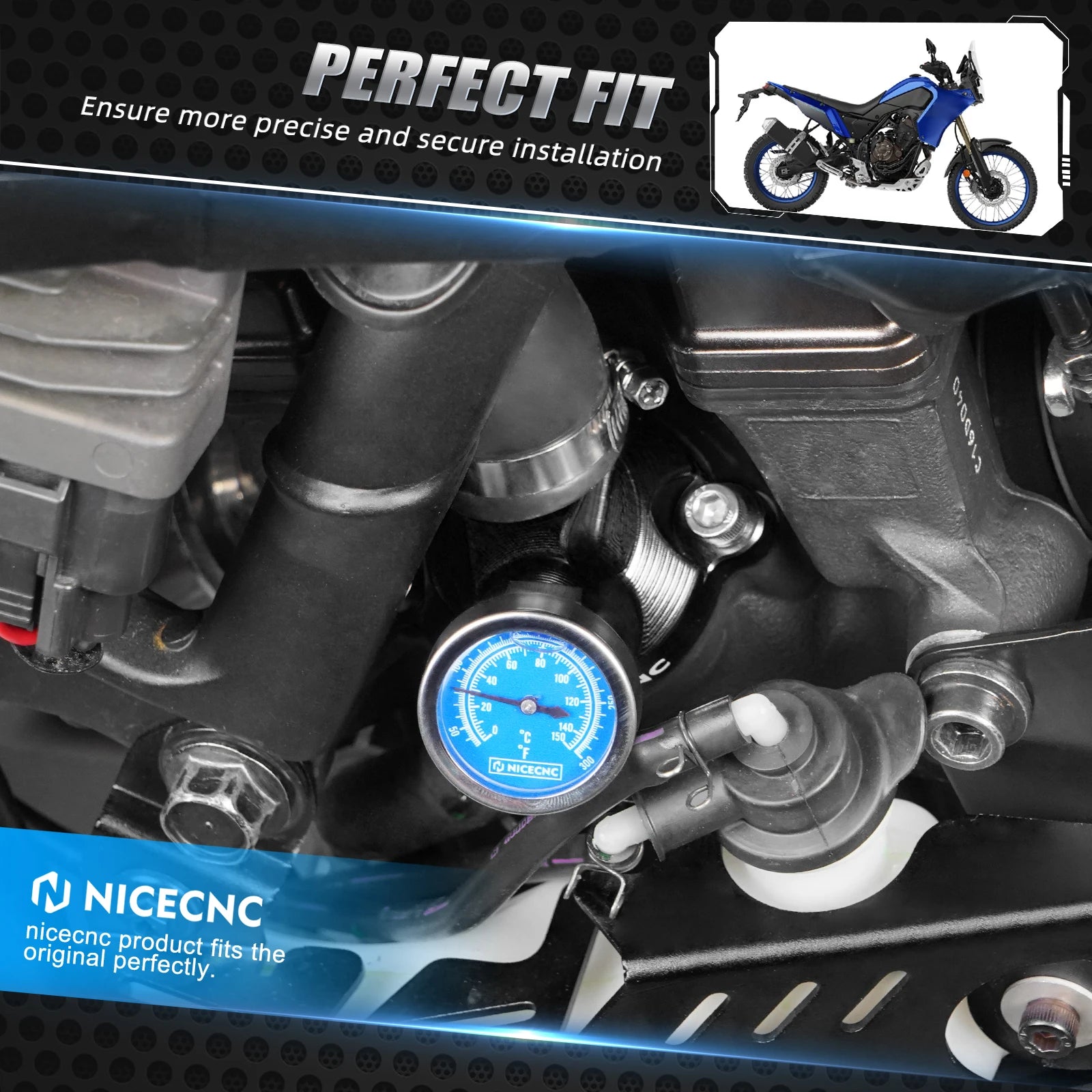 For Yamaha Tenere 700 /XTZ700 2019-2024 Tenere 700 2024 NICECNC Thermostat Cover Water Temperature Gauge Tenere 700 Accessories