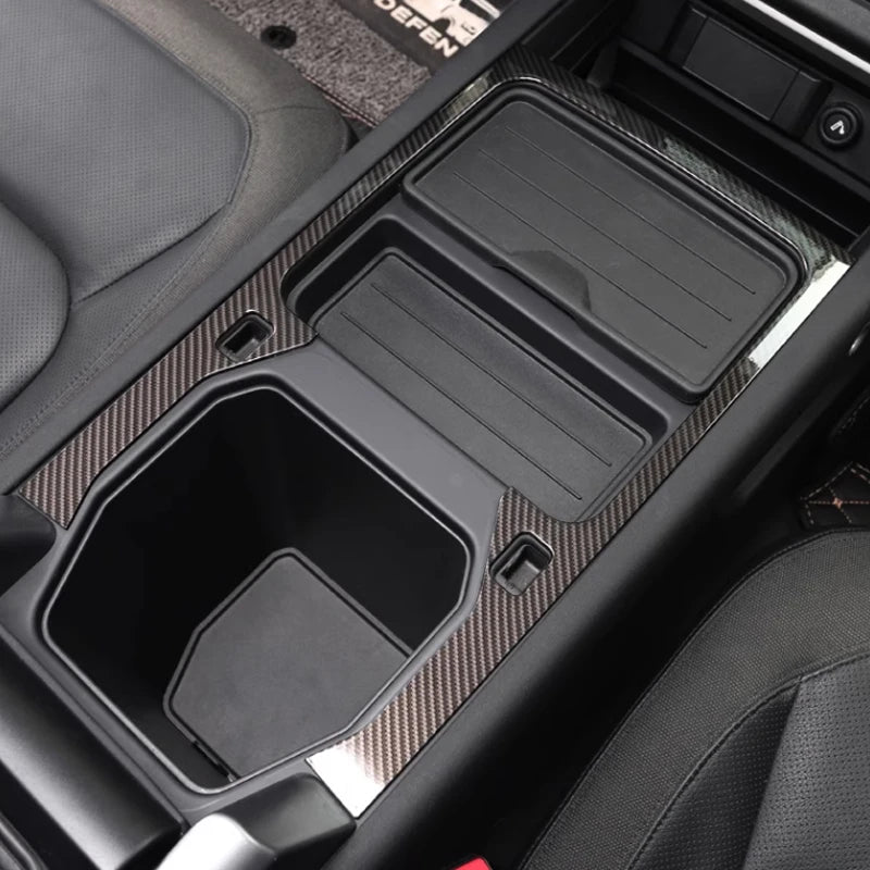 1pc ABS Car Central Control Storage Box Cup Trim Decoration Cover Sticker Frame for Land Rover Defender 20-24 Interior Accessory
