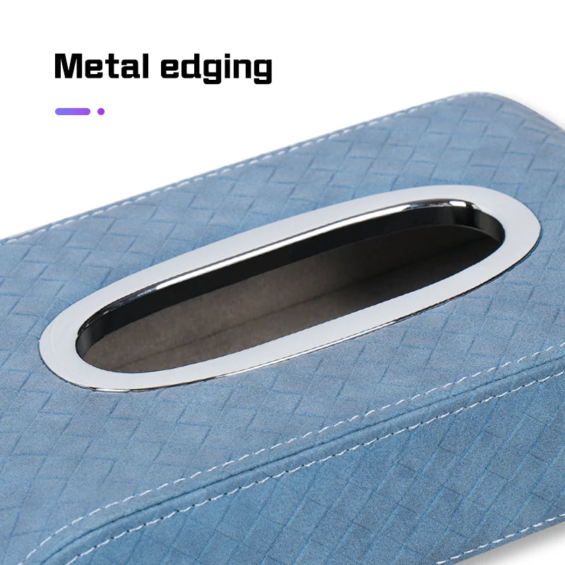 For BAIC Jishi Polestone 01 Rox 01 2023 2024 2025 Car Armrest Tissue Box Plaid Leather Napkin Paper Case Storage Bag Accessories
