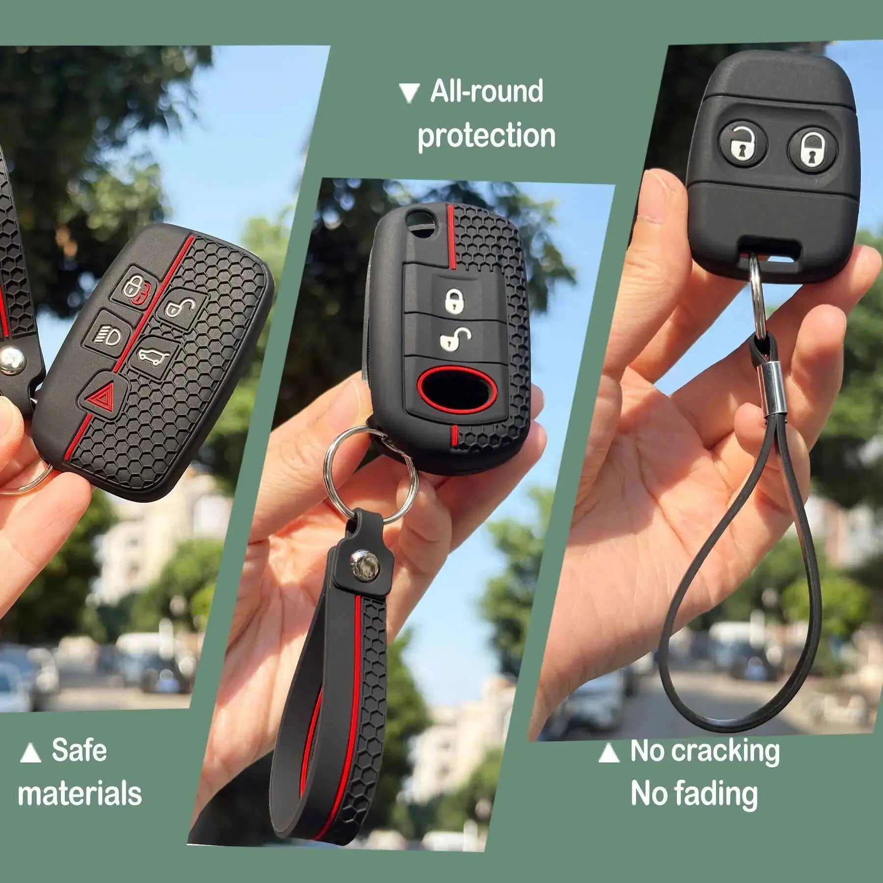 Keychain Full Protect For Land Rover Discovery Freelander Range Rover 45 Velar Defender Range R Evoque Silicone Key Case
