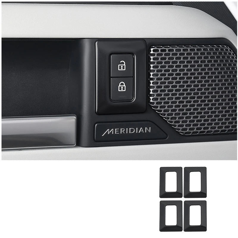 For Land Rover Defender 90 110 2020-2024 Aluminium Alloy Car Door Lock Button Anti Mistake Touch Frame Decorative Accessories