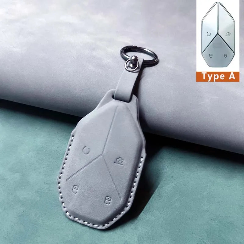 Car Remote Key Case Cover For BYD Equation Formula Leopard 5 8 3  Leather Keychain Shell Luxury Key Holder Protector Accessories