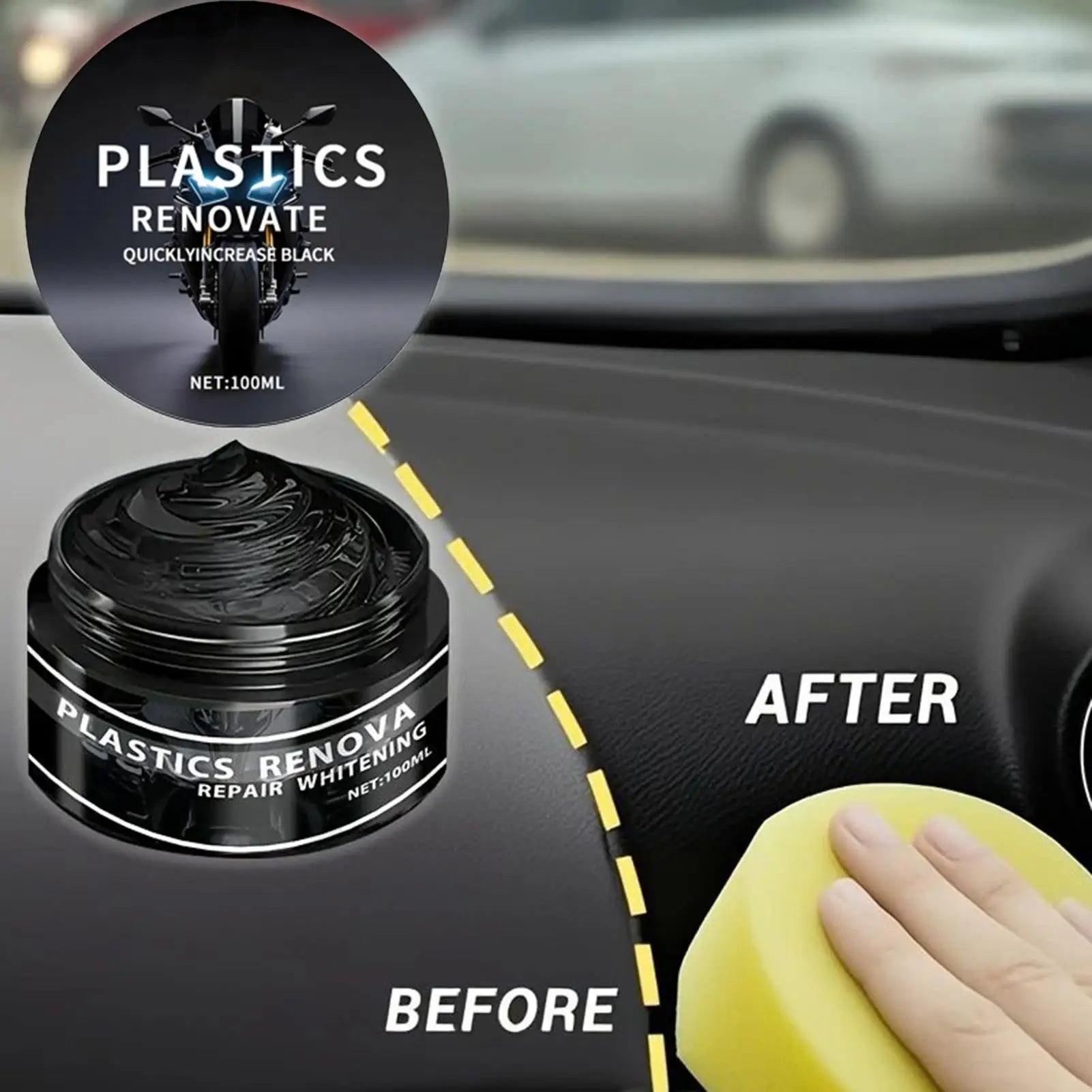 Car Plastic Restorer Auto Interior Panel Renewal Wax Coating Leather Plastic Rubber Repair Auto Reconditioning Cream Care