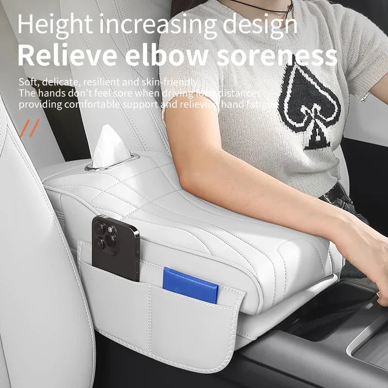 For Rox 01 Polestones 01 2024 Car Tissue Box Height Increase Armrest Pad Thicken Armrest Box Protective Cover Height Pad Storage