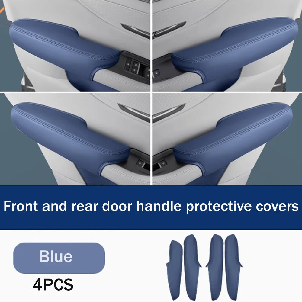 For BYD Seal U Sealion 6 Song Plus DM-i EV 2023~2025 2024 LHD Car Inner Door Handle Leather Protective Cover Interior Accessorie