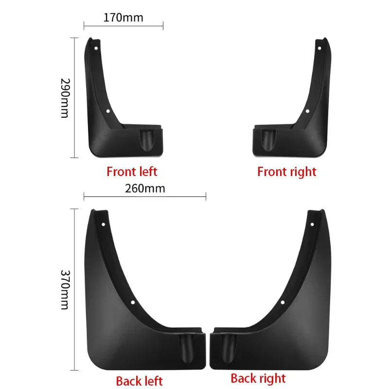 4 PCS Mud Flaps For Polestones 01 2023 2024 2025 Rox 01 Mudflaps Splash Guards Front Rear Flaps Fender Mudguards Car Accessories