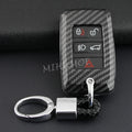 Carbon Fiber Car Key Fob Cover Chain Case For Land Range Rover Sport Evoque Velar Discovery Defender 90 110 130 Jaguar XE XF