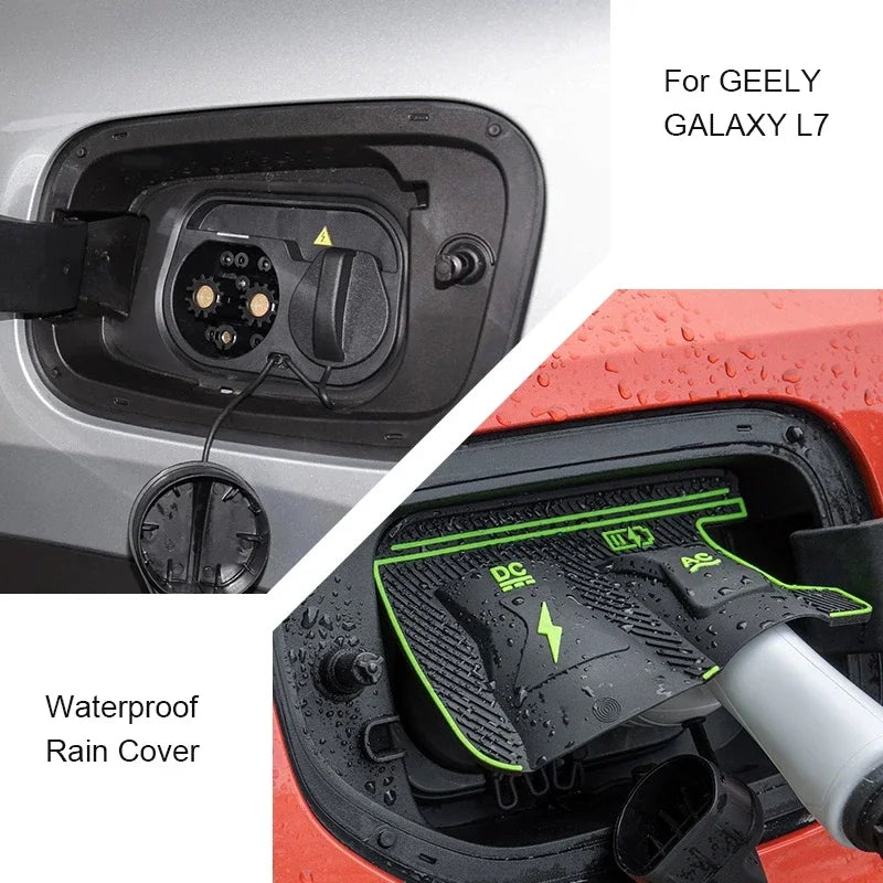 غطاء منفذ شحن سيارة الطاقة الجديدة المقاوم للماء غطاء مسدس الشحن للحماية من المطر لسيارات ROX 01 GEELY GALAXY L7 E5 EX5 E8 M9 GEOME STARRAY EM-i