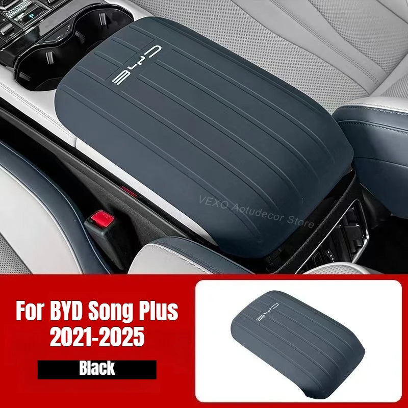 For BYD Song Plus DM-i EV 2021-2024 2025 Armrest Box Pad Silicone Center Console Wireless Charging Gear Shift Cover Accessories