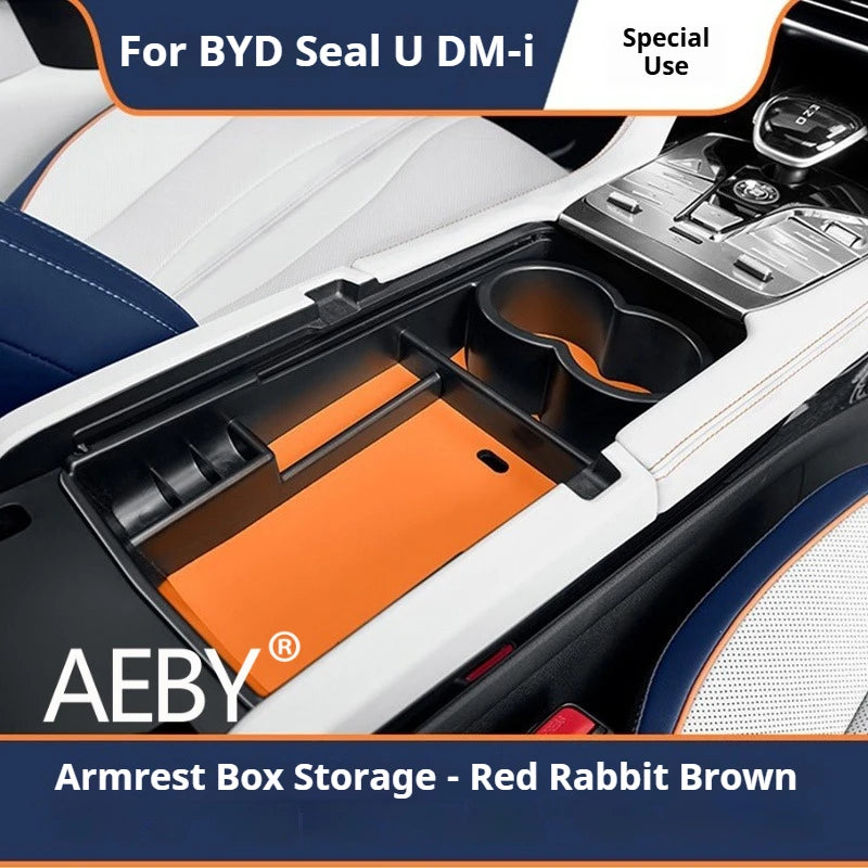 AEBY For BYD Seal U DM-i 2020 2021 2022 Car Center Console Storage Box Cup Holder  Organizer Tray Anti-Dust Interior Accessories