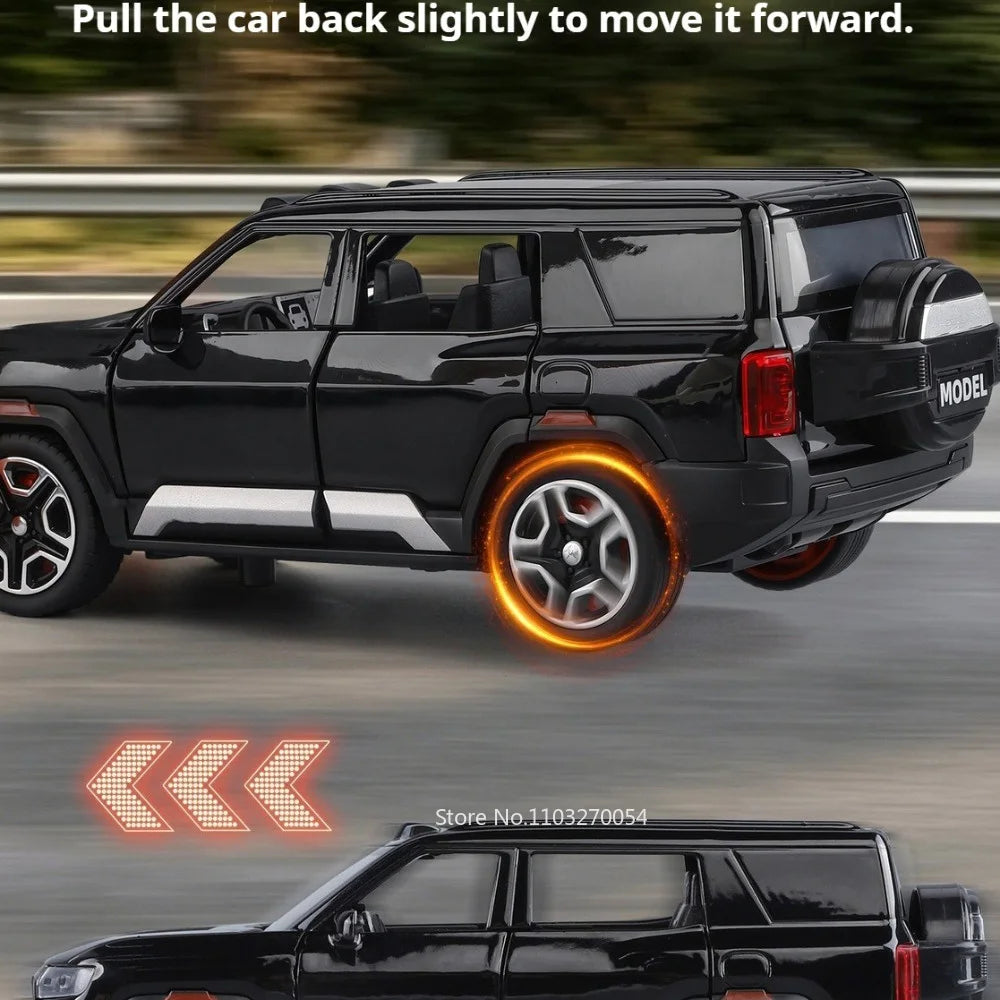 1:32 BYD Leopard 8 Yangwang U9 Diecast Alloy Model Toys Car Doors Can Be Opened Rear Wheel Return Force Vehice Fashion Ornaments