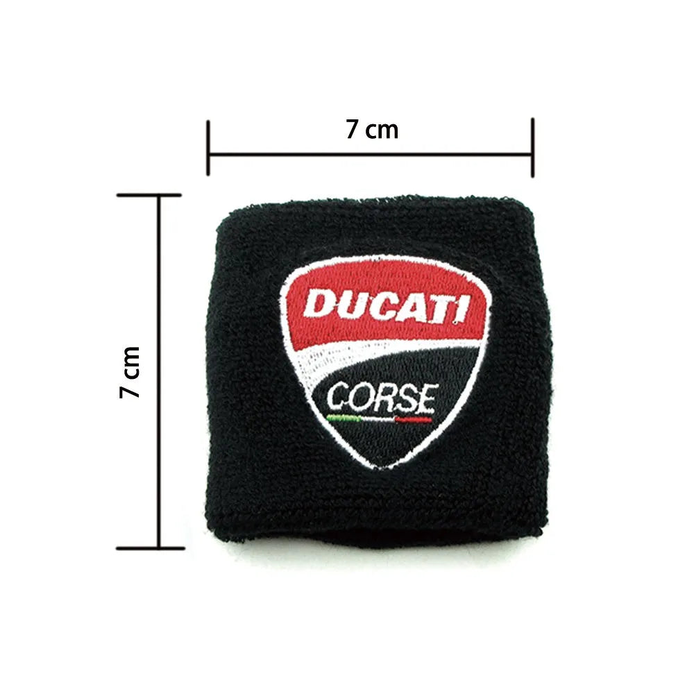 1/2pc Motorcycle Embroidery Front Fluid Oil Brake Reservoir Sock Cover for Ducati Monster Panigale Diavel V4 Scrambler Accessory