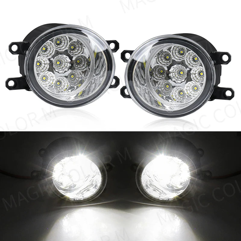لمصابيح الضباب LED من تويوتا تناسب كورولا راف 4 كامري ياريس بريوس سي إتش آر هايلوكس لكزس، أضواء تشغيل نهارية للسيارة 12 فولت