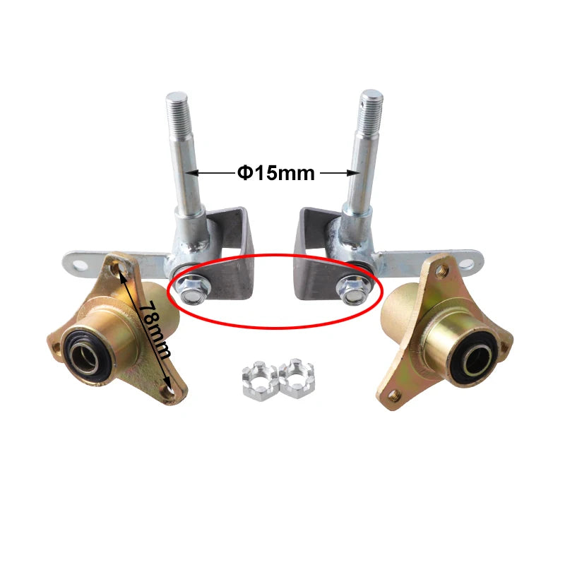 Front Wheel Knuckle Spindle 3 Stud Wheel Hub Kit For 5"/6" Tires DIY 110cc 168 200F Go Kart Buggy ATV UTV Quad Bike Parts