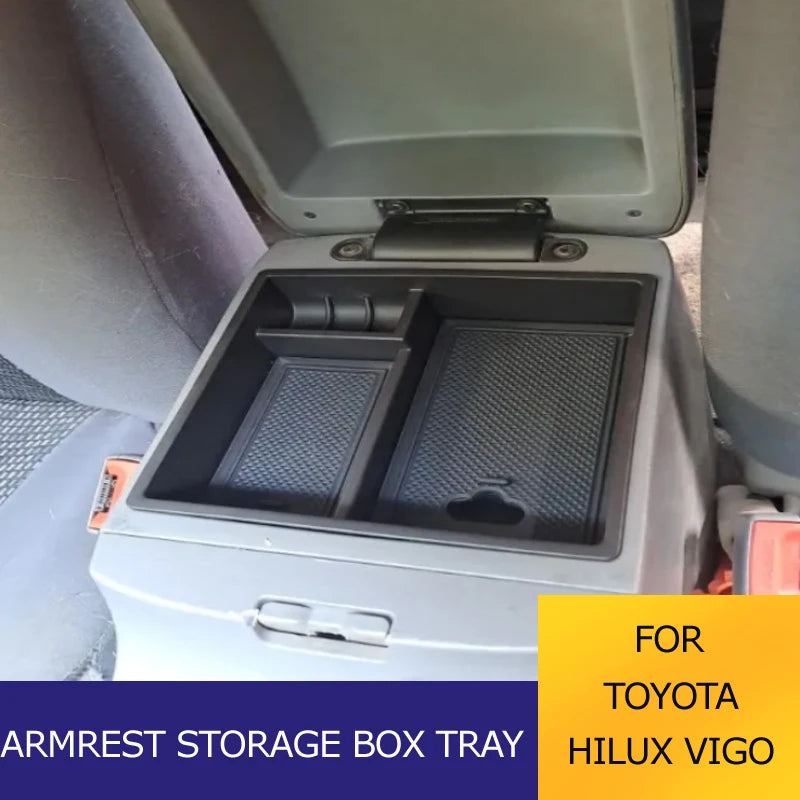 For Toyota Hilux VIGO Fortuner Innova 2004-2014 ABS Car armrest storage box central tray accessories
