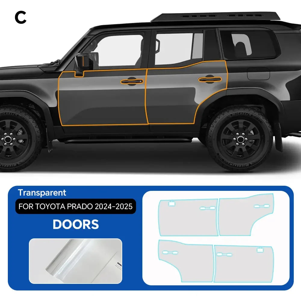 9Mil TPU Anti-scratch For Toyota Land Cruiser J250 LC250 Prado 2024 2025 Car Paint Protection Film Pre-cut Clear PPF Invisible